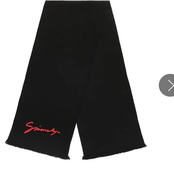 GİVENCHY Logo Embroidered Wool Scarf - Picture 3 of 8
